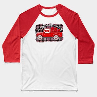 Valentine's Day Red Truck Baseball T-Shirt